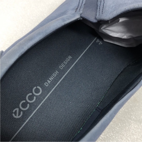 ECCO Sneakers Blue Suede Business Casual Comfortable Men’s Size EU 44 US 10-10.5 - Picture 6 of 13